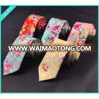 Wholesale Men's High Quality Skinny Flowers Cotton Tie